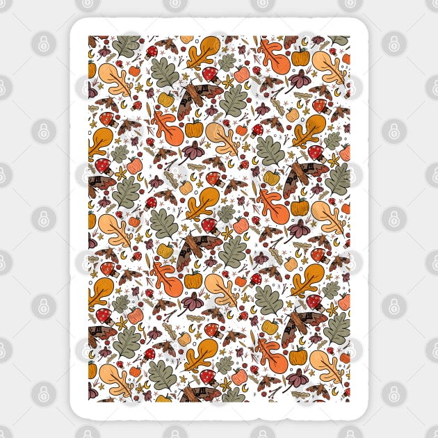 Autumnal pattern Sticker by Swadeillustrations